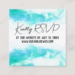 Tarjeta De Recepción Boda de playa Olas Azules Mini Sitio Web Ca