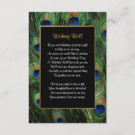 Tarjeta De Recepción Boda de plumas de pavo real - Deseando bien