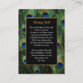 Tarjeta De Recepción Boda de plumas de pavo real - Deseando bien