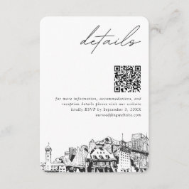 Tarjeta De Recepción Boda de Portland Detalles del código QR Pequeño