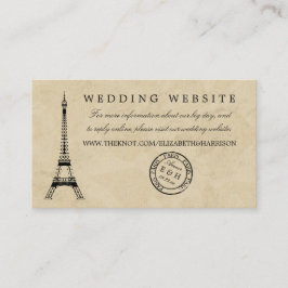 Tarjeta De Recepción Boda de Postmark de la Torre Eiffel Vintage