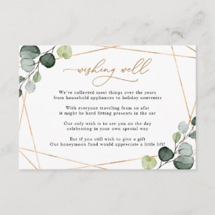 Tarjeta De Recepción Boda de pozo de deseos de vegetación de eucalipto