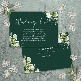 Tarjeta De Recepción Boda de pozo de deseos floral de vegetación esmera