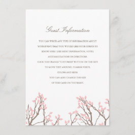 Tarjeta De Recepción Boda de ramas bellas Insertar