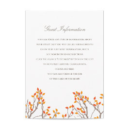 Tarjeta De Recepción Boda de ramas bellas Insertar