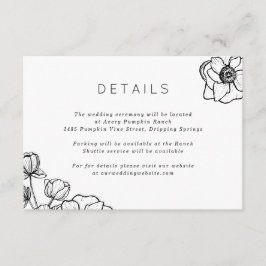 Tarjeta De Recepción Boda de ramo de anémona