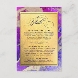 Tarjeta De Recepción Boda de Relieve metalizado dorado