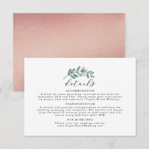 Tarjeta De Recepción Boda de Relieve metalizado dorado de Rosa geométri