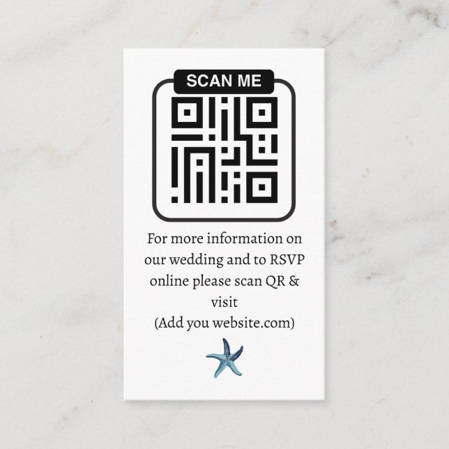 Tarjeta De Recepción Boda de Romance Costero Etéreo (Anverso)