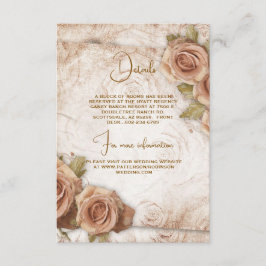 Tarjeta De Recepción Boda de Rosas de color suave
