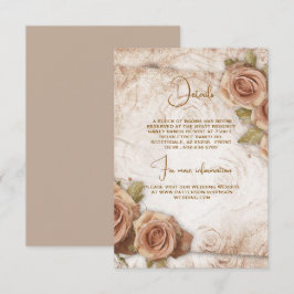 Tarjeta De Recepción Boda de Rosas de color suave