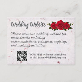 Tarjeta De Recepción Boda de rosas rojas