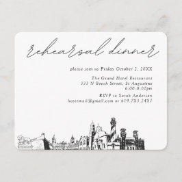 Tarjeta De Recepción Boda de San Agustín elegante cena de ensayo