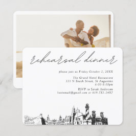 Tarjeta De Recepción Boda de San Agustín elegante cena de ensayo