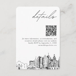 Tarjeta De Recepción Boda de San Antonio Detalles Modernos Código QR
