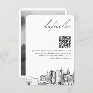 Tarjeta De Recepción Boda de San Antonio Detalles Modernos Código QR