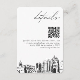Tarjeta De Recepción Boda de San Diego Detalles Modernos Código QR