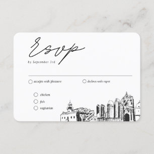 Tarjeta De Recepción Boda de San Diego opción tradicional de comidas RS