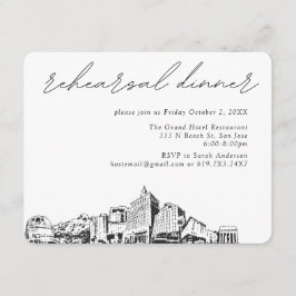 Tarjeta De Recepción Boda de San José CA Cena de ensayo elegante