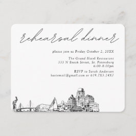 Tarjeta De Recepción Boda de San Petersburgo elegante cena de ensayo