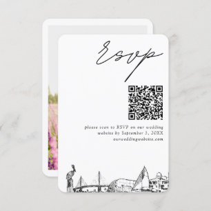 Tarjeta De Recepción Boda de San Petersburgo RSVP Código QR Pequeño