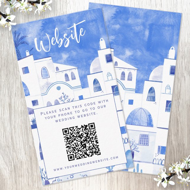 Tarjeta De Recepción Boda de Santorini Código QR (Subido por el creador)