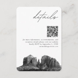 Tarjeta De Recepción Boda de Sedona Arizona Detalles modernos Código QR