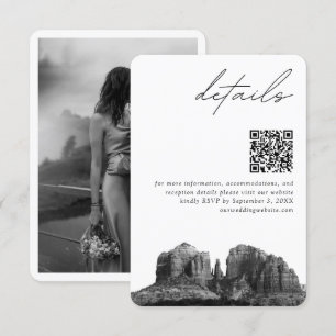 Tarjeta De Recepción Boda de Sedona Arizona Detalles modernos Código QR