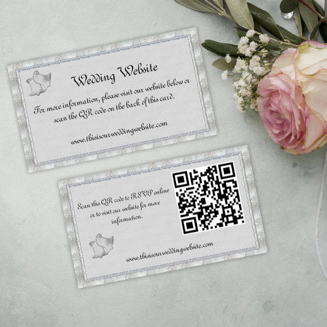 Tarjeta De Recepción Boda de Silver Church Bells (Subido por el creador)