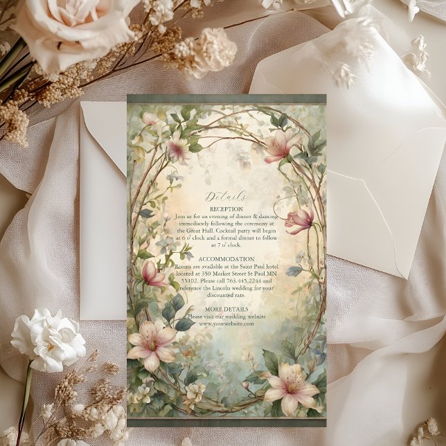 Tarjeta De Recepción Boda de Sinfonía Floral Inspirada en el Art Nouvea (Subido por el creador)
