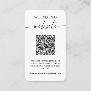 Tarjeta De Recepción Boda de sitio web Minimalista QR Code Photo