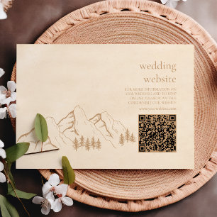 Tarjeta De Recepción Boda de Sketch de montaña Rustic Woods