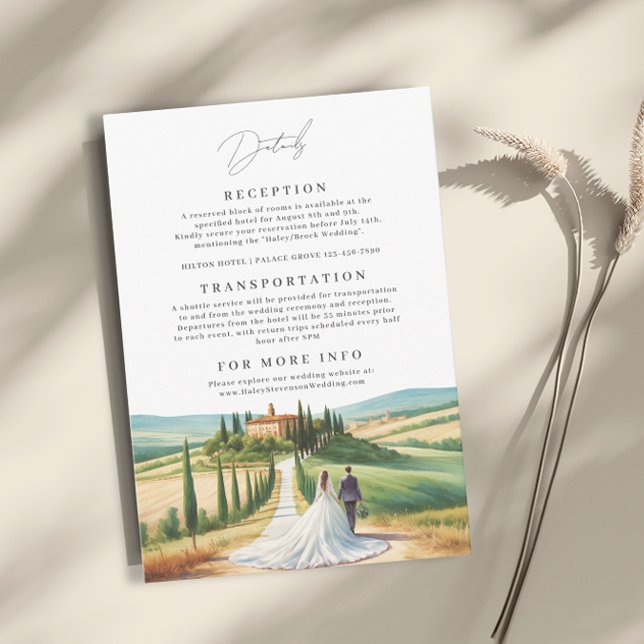 Tarjeta De Recepción Boda de Skyline de Ilustracion acuático toscano (Subido por el creador)
