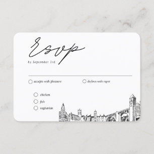 Tarjeta De Recepción Boda de Spokane Opción tradicional de comidas RSVP