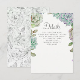 Tarjeta De Recepción Boda de Sucultores de Cactus del Desierto