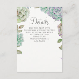 Tarjeta De Recepción Boda de Sucultores de Cactus del Desierto