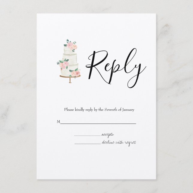 Tarjeta De Recepción Boda de Surtido Botánico RSVP (Anverso)