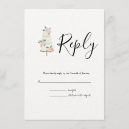 Tarjeta De Recepción Boda de Surtido Botánico RSVP