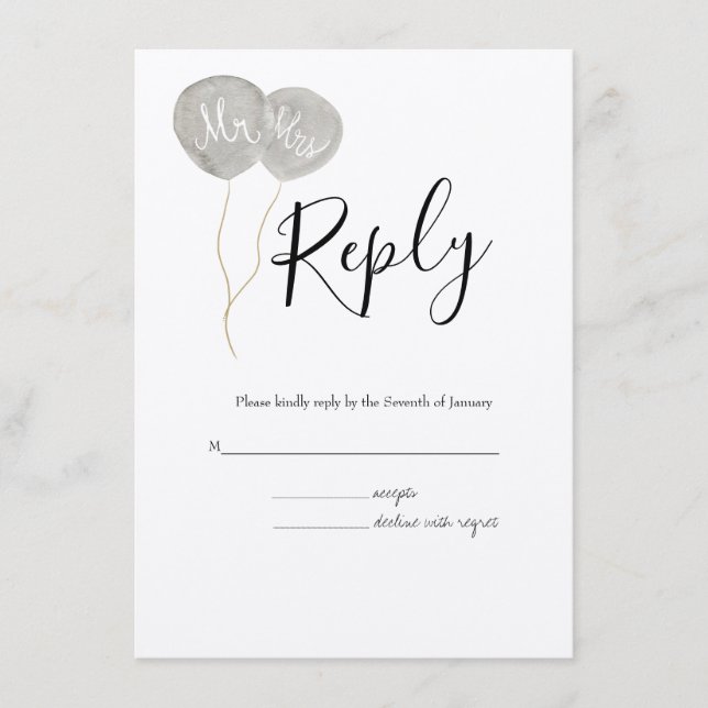 Tarjeta De Recepción Boda de Surtido Botánico RSVP (Anverso)
