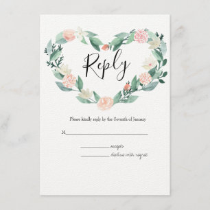 Tarjeta De Recepción Boda de Surtido Botánico RSVP