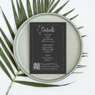 Tarjeta De Recepción Boda de tablero de cartón de dibujos a mano