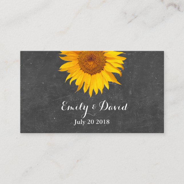 Tarjeta De Recepción Boda de tablero de cartón de girasol Insertar (Anverso)