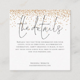 Tarjeta De Recepción BODA DE TAMAÑO MINI Detalles Purpurina de guión de