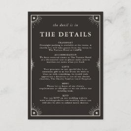 Tarjeta De Recepción Boda de tarot de boho celeste detalles de la carta