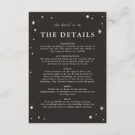Tarjeta De Recepción Boda de tarot de boho celeste detalles de la carta