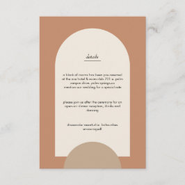 Tarjeta De Recepción Boda de Terracotta de Arco Geométrico Boho moderno