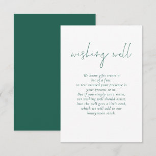 Tarjeta De Recepción Boda de texto de esmeralda minimalista que desea l