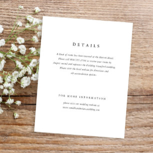 Tarjeta De Recepción Boda de tipo minimalista elegante clásico