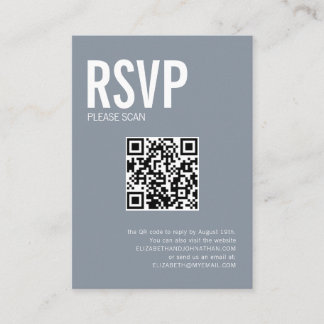 Tarjeta De Recepción Boda de tipografía simple Sitio web Código QR RSVP