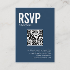 Tarjeta De Recepción Boda de tipografía simple Sitio web Código QR RSVP